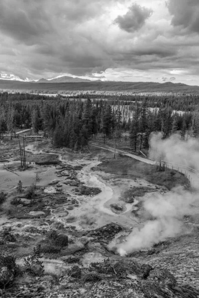 Steaming Mud Pod Area Famous Yellowstone National Park Usa — Stock Photo, Image