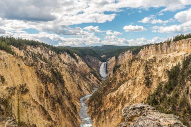 Nehir Yellowstone, ABD 'nin popüler Büyük Kanyonu' ndan akıyor.