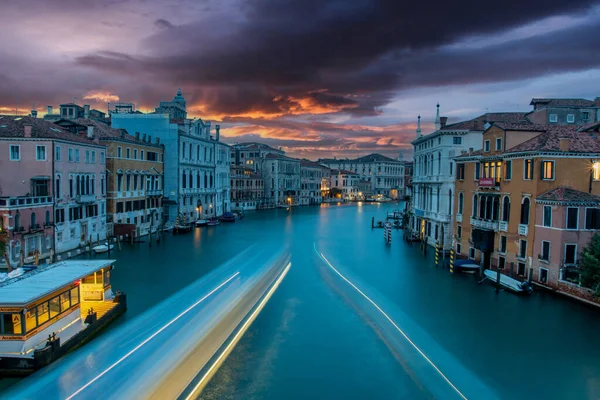 Vista Sobre Canal Grande Ponte Dell Accademia Início Manhã Veneza — Fotografia de Stock