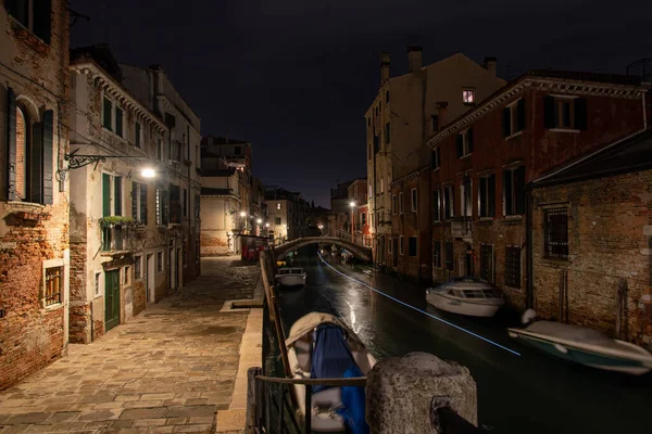 Canal Paisible Dans Quartier Cannaregio Nuit Venise Italie — Photo