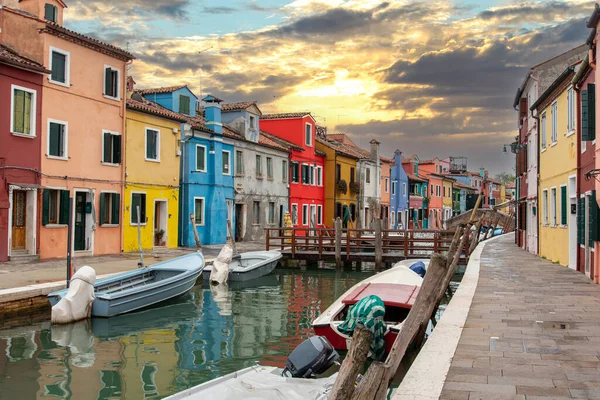 Colorful Houses Rio Terranova Burano Island Venice Italy — Stock Photo, Image