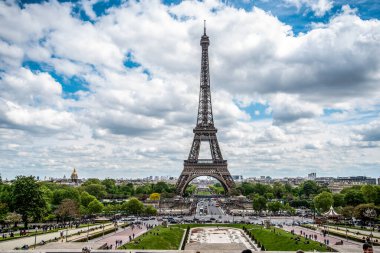 Trocadero Garden, Paris, Fransa 'dan Eyfel Kulesi manzarası