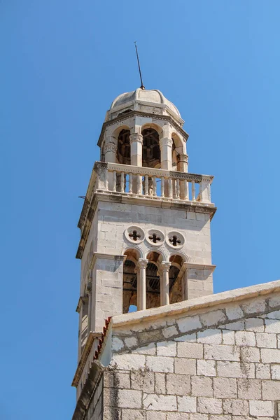 Picturesque Classic Bell Tower Church Hvar Croatia — Fotografia de Stock