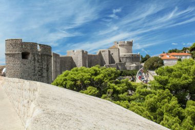 Hırvatistan 'ın Dubrovnik kentinin ünlü güçlü duvarı