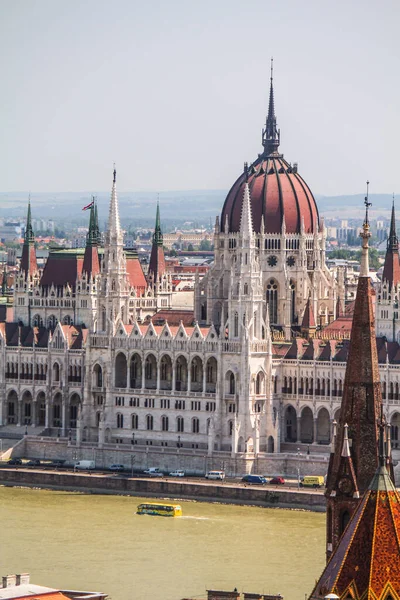 Festői Magyar Parlament Budapesten Gellért Dombról — Stock Fotó