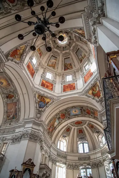 Salzburg Katedralinin Içi Güzel Kubbesi Avusturya — Stok fotoğraf