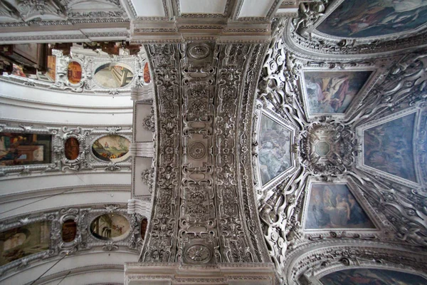 Affresco Panoramico All Interno Della Famosa Cattedrale Salisburgo Austria — Foto Stock