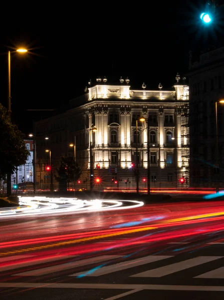 Beautifully Illuminated Classic Palace Center Vienna Austria — Photo