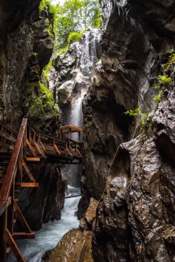 Kaprun 'daki muhteşem Sigmund Thun Boğazı Avusturya' daki Yüksek Tauern Alpleri.