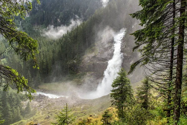Вид Знаменитые Водопады Криммля Национальном Парке Высокий Тауэрн Австрии — стоковое фото