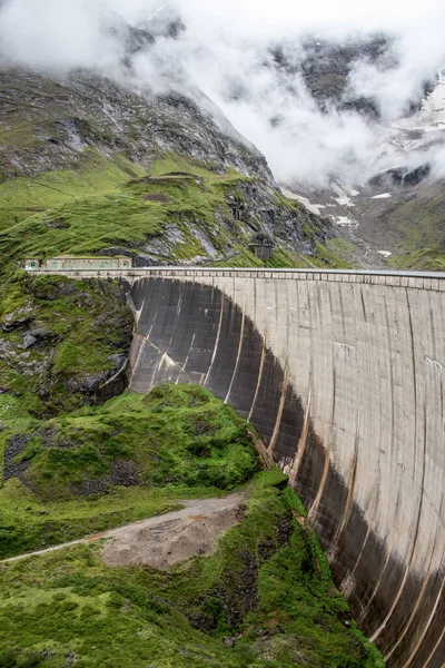 Impressing Dam Wall Mooserboden Reservoir Kaprung Austrian Alps — 图库照片