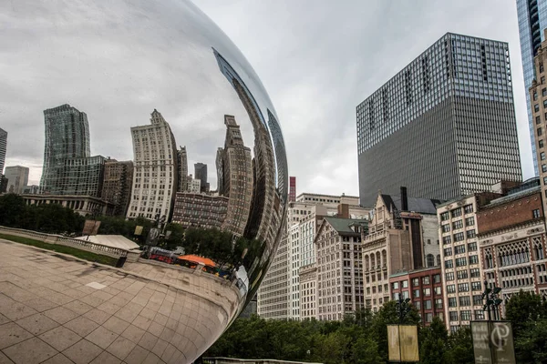Chicago Usa August 2019 Iconic Millennium Egg Chicago Skyline Usa — Stockfoto