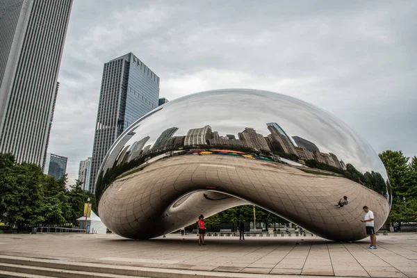 Chicago Usa August 2019 Iconisch Millennium Egg Skyline Van Chicago — Stockfoto