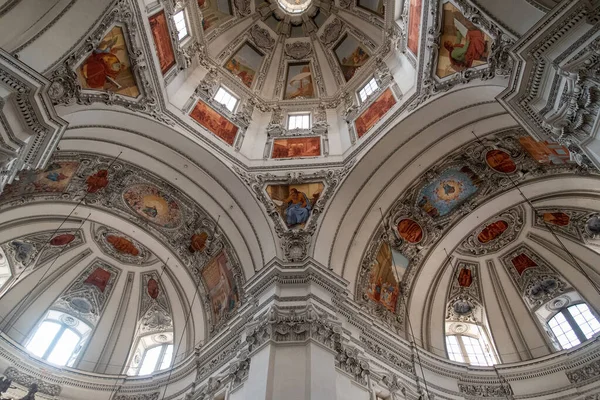 Intérieur Cathédrale Salzbourg Belle Coupole Autriche — Photo