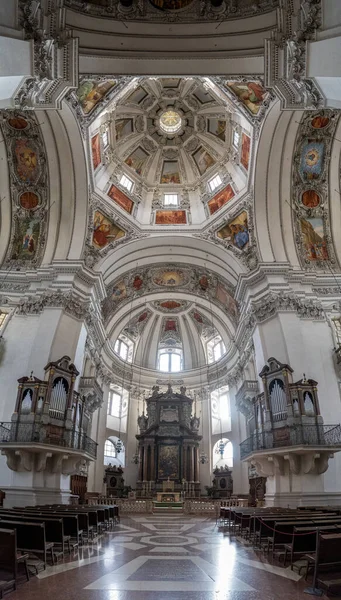 Intérieur Cathédrale Salzbourg Belle Coupole Autriche — Photo