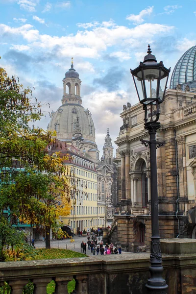 Center Dresden Cupola Iconic Frauenkirche Church Germany — Fotografia de Stock