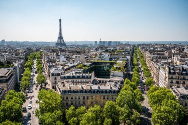 Güney Arc de Triomphe 'den Güney Eyfel, Paris, Fransa' ya Panoramik Manzara