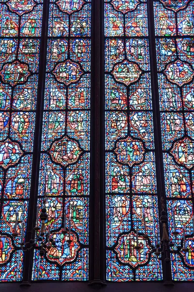Interior Famosa Sainte Chapelle París Con Impresionantes Ventanas Colores Francia — Foto de Stock