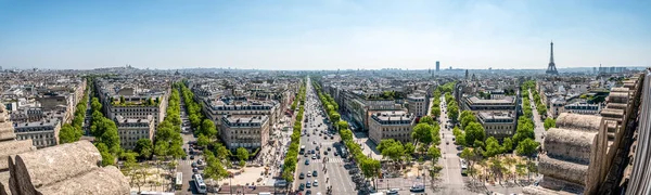 Panoramic View Arc Triomphe South East Sacre Coeur Louvre Palace — Photo