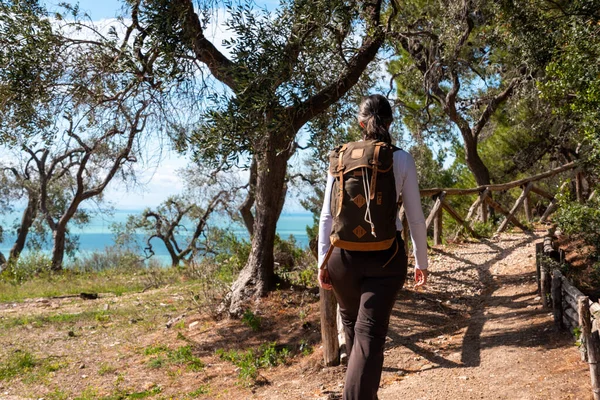 Hiking Famous Nature Trail Mergoli Vignanotica Gargano Peninsula Southern Italy — Stock Fotó