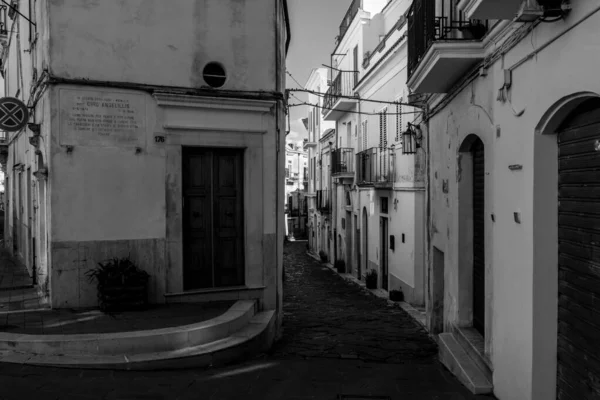Enchanted empty alleyway in Monte Sant Angelo, Gargano peninsula in Italy