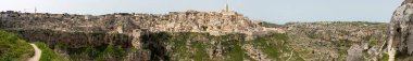 İtalya 'nın başkenti Matera' nın muhteşem panoramik manzarası