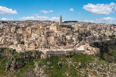 İtalya 'nın başkenti Matera' nın muhteşem panoramik manzarası