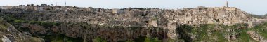 Great panoramic view of historic downtown Matera, Italy