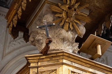 Scenic baroque interior of the Cathedral of Matera, Southern Italy