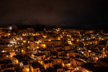 Sassi di Matera 'nın manzaralı gökyüzü, İtalya