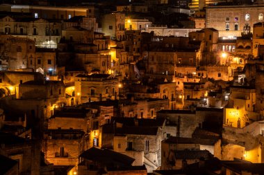 Sassi di Matera 'nın manzaralı gökyüzü, İtalya