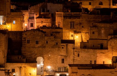 Sassi di Matera 'nın manzaralı gökyüzü, İtalya