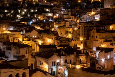 Sassi di Matera 'nın manzaralı gökyüzü, İtalya