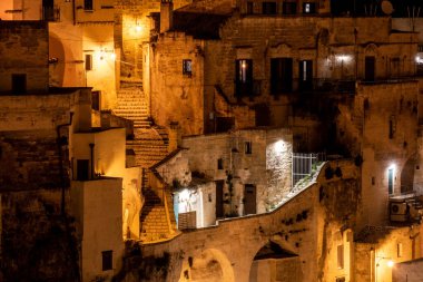 Sassi di Matera 'nın manzaralı gökyüzü, İtalya