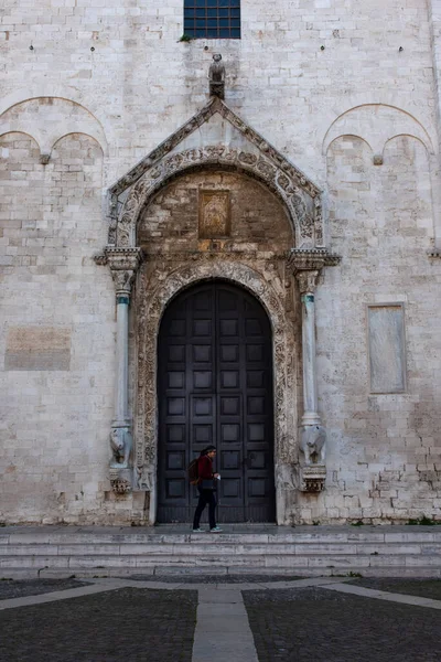 Facade Iconic Basilica San Nicola Downtown Bari Italy — ストック写真