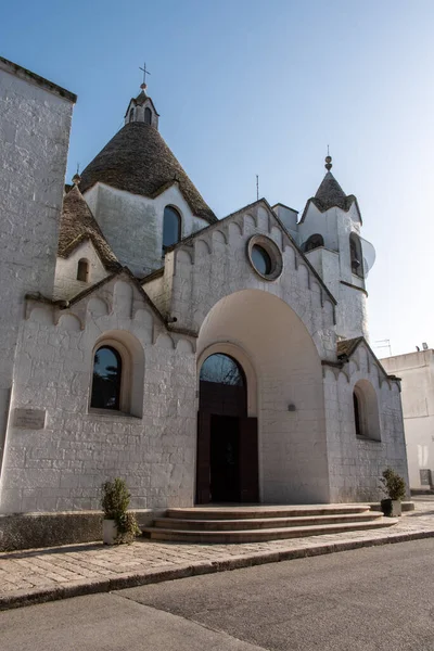 Famous Trullo Shaped Church Sant Antonio Padova Alberobello Italy — Stockfoto