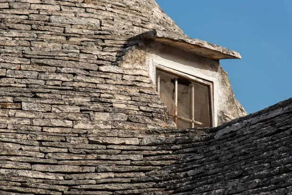 Close View Iconic Trullo Roof Alberobello Southern Italy — Stok fotoğraf