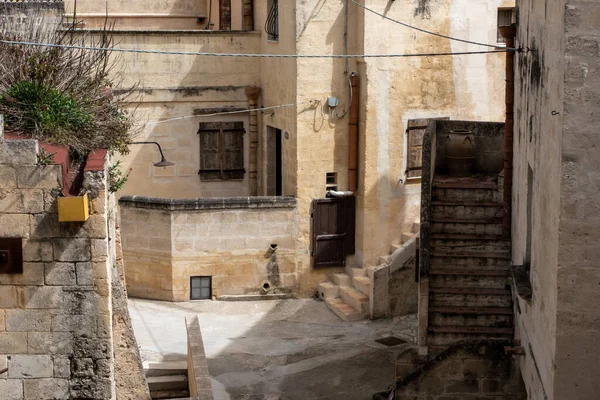 Abandoned Courtyard Somewhere Matera Historic District Italy — Foto Stock