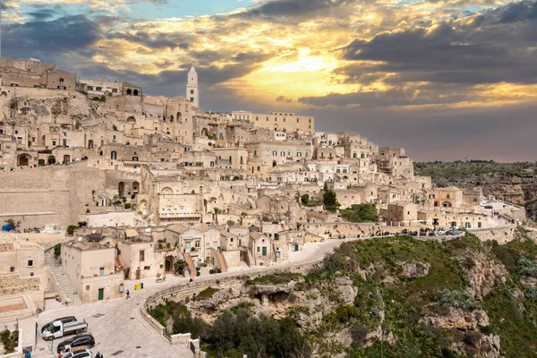 Scenic View Famous Historic Downtown Matera Southern Italy — Stock Photo, Image