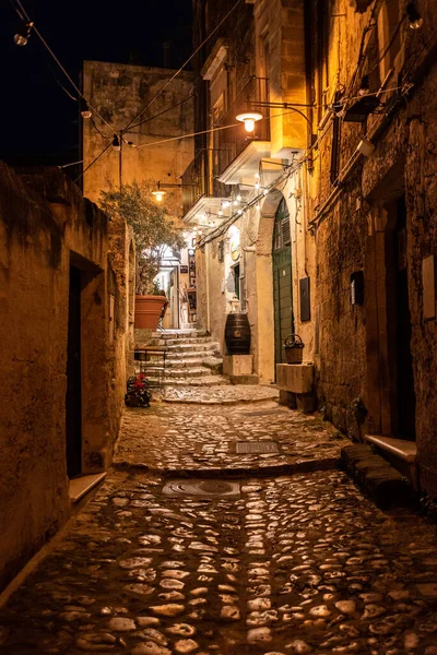 Empty Picturesque Alleyway Downtown Matera Southern Italy — 스톡 사진