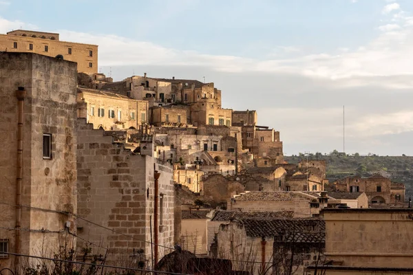 Scenic Residential Dwellings Sassi Matera Italy — Stock Photo, Image