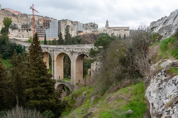 Famous Aqueduct Bridge Roman Times Gravina Southern Italy — Stock Photo, Image