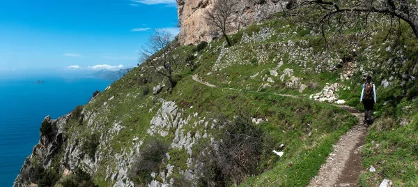 Hiking Famous Path Sentiero Degli Dei Path Gods Amalfi Coast — Photo
