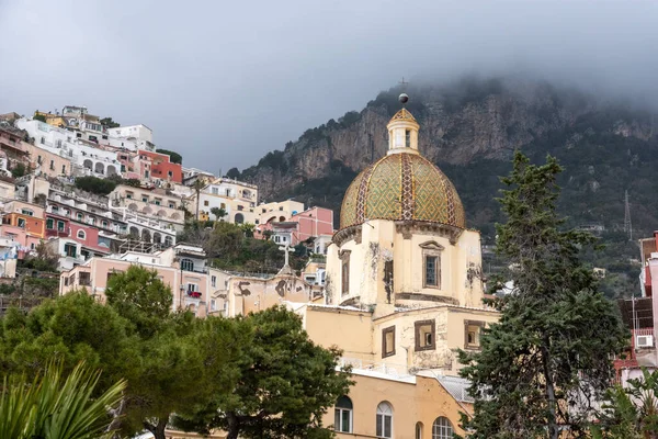 Cupola Church Santa Maria Assunta Positano Amalfi Coast Southern Italy — Stock fotografie