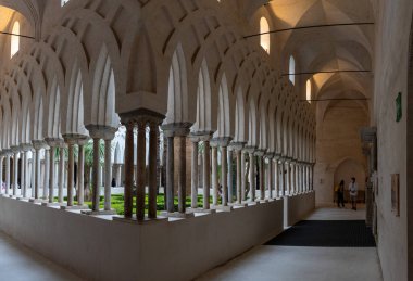 Peaceful cloister of the Amalfi cathedral Saint Andrew, Southern Italy