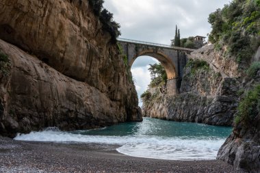 Scenic arch bridge at the Fjord of Fury, Amalfi Coast of Southern Italy
