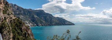 Güney İtalya, Amalfi Sahili 'nin meşhur panoramik manzarası