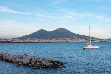 Scenic view of Mount Vesuvius at the Gulf of Naples, Southern Italy