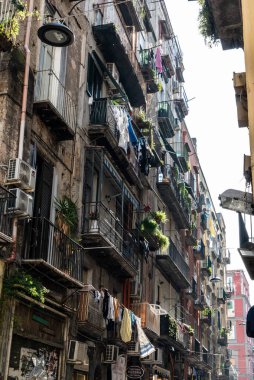 Typical narrow street in Naples' historic spanish quarter, Southern Italy