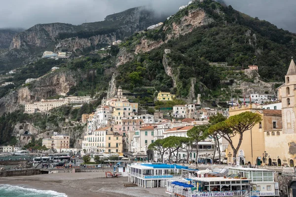 Coastal Cityscape City Amalfi Southern Italy — Fotografia de Stock